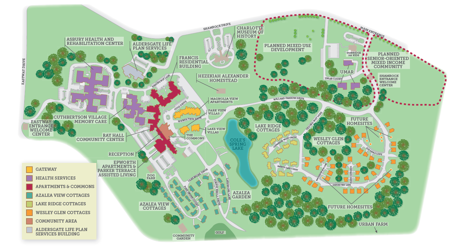 Aldersgate Campus Map - A Non-profit Life Plan Community